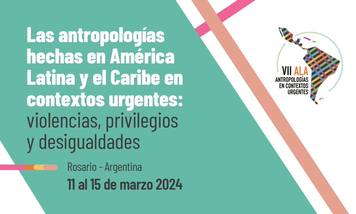🎉A nada!!🕑 24 horas y arranca el VII Congreso de la Asociación💯 Latinoamericana de Antropología Lunes, 8 am, Rosario 🤙🤙