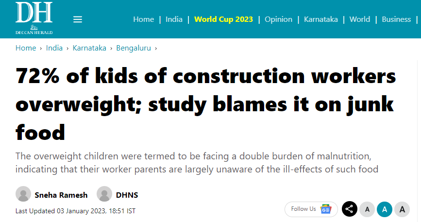 IndianTintin_'s tweet photo. Proteinjeet? 
1. Overwhelming majority of even Rich Urban Indians are Protein-Deficient. 
2. Meat-Consumption is inversely correlated with Stunting. 
3. ~72% of children of migrant construction workers in Bangalore were Overweight owing to Junk Food. 
4. Obesity is rising among the poorest and less educated classes at 78% and ~30% respectively. 

Calm Down Carbjeeta. We only want *adequate* protein-consumption. Preferably complete proteins, and solid chewable protein at that. 

Btw, most Indians would rather work for 'Gora Sa'ab' Boss than Dhandho Seths like you. It isn't because we hate India. It is because we hate indentured-servitude.