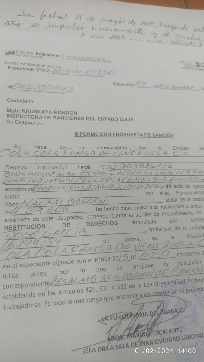 <a href="/TarekWiliamSaab/">Tarek William Saab</a> <a href="/IntlCrimCourt/">Int'l Criminal Court</a> <a href="/UNHumanRights/">UN Human Rights</a> Señor fiscal aquí en Venezuela las empresas transnacionales como coca cola Femsa de Venezuela sucursal Maracaibo tiene un bloqueo económico contra mi persona ya q acata orden de reenganche de la inspectoría del trabajo DR Luis homez dé Maracaibo son 9 años sin un salario escuche