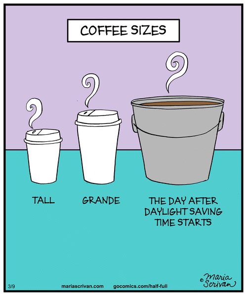 Losing one hour of sleep requires more coffee in the morning! It’s amazing how #DaylightSavings really messes with your body. I will use it as a good reason to drink more coffee than usual ☕️☕️☕️😃