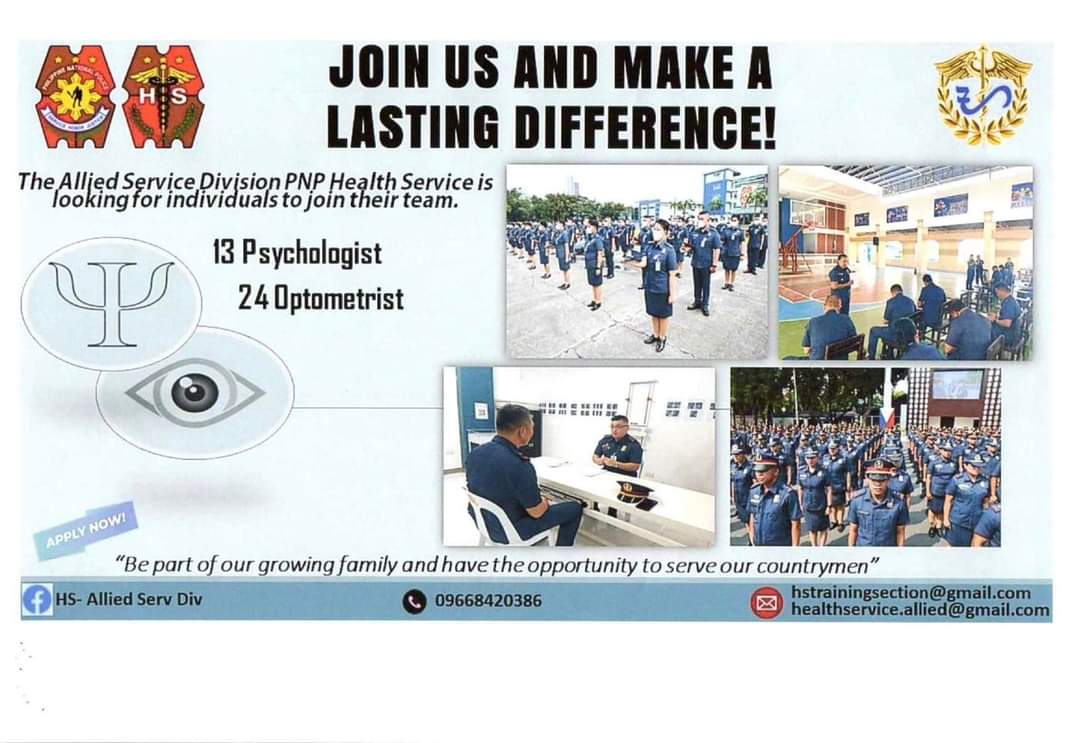 PCADG_2's tweet photo. LOOK‼️ Join us and make a lasting difference, be part of Philippine National  Police Health Service
APPLY NOW‼️

#ToServeAndProtect
#SerbisyongNagkakaisa
#BagongPilipinas
#PCADGCagayanValley https://t.co/A7ojDMMYct