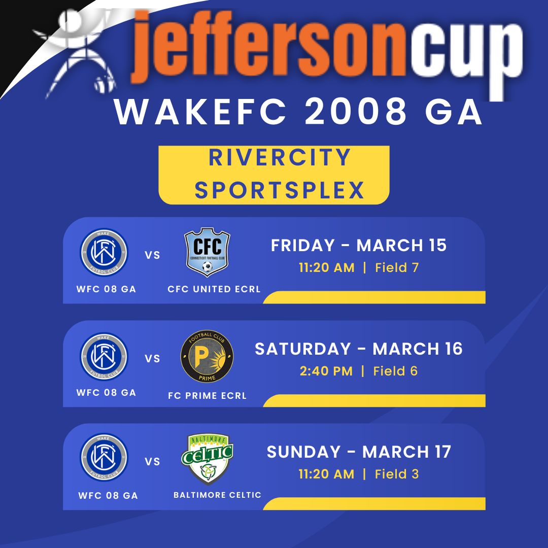 You are invited! 👀 @WakeFC2008GA play ⚽️@jeffersoncup! @GAcademyLeague @wakefutbol @SoccerMomInt @TopDrawerSoccer @TheSoccerWire @PrepSoccer @ImYouthSoccer @USYouthSoccer #thewakefcway