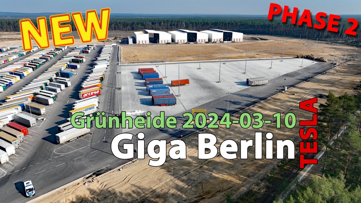 😎👉Tesla Giga Berlin Update #195 - PHASE 2 🚨 NEW drone video online! 2024-03-10 youtube.com/watch?v=qh9zlc… @elonmusk #tesla #GigaBerlin #gigafactory #gf4