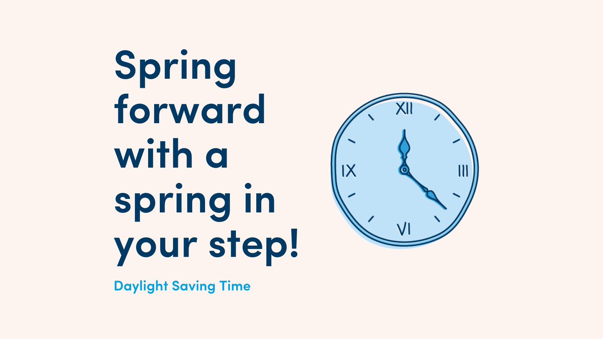Adjusting to the time change doesn't have to be a drag on your spring season. Follow these tips to stay healthy and energized: Prioritize hydration 💦 Fuel your body with nutritious snacks 🍎 Get moving! A brisk walk can boost alertness 🌞