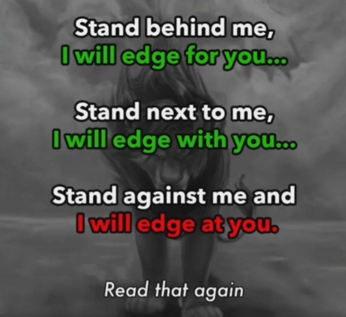 edgeonsolana's tweet photo. Stand behind me,
I will edge for you...

Stand next to me,
I will edge with you...

Stand against me and
I will edge at you. https://t.co/LzRJaEXbnt