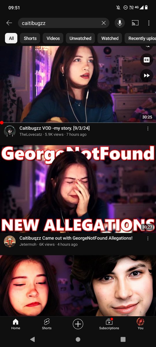 domt watch these. watch caitis vod on her twitch. dont make these the first videos to pop up when u look up her name. dont let this define her.