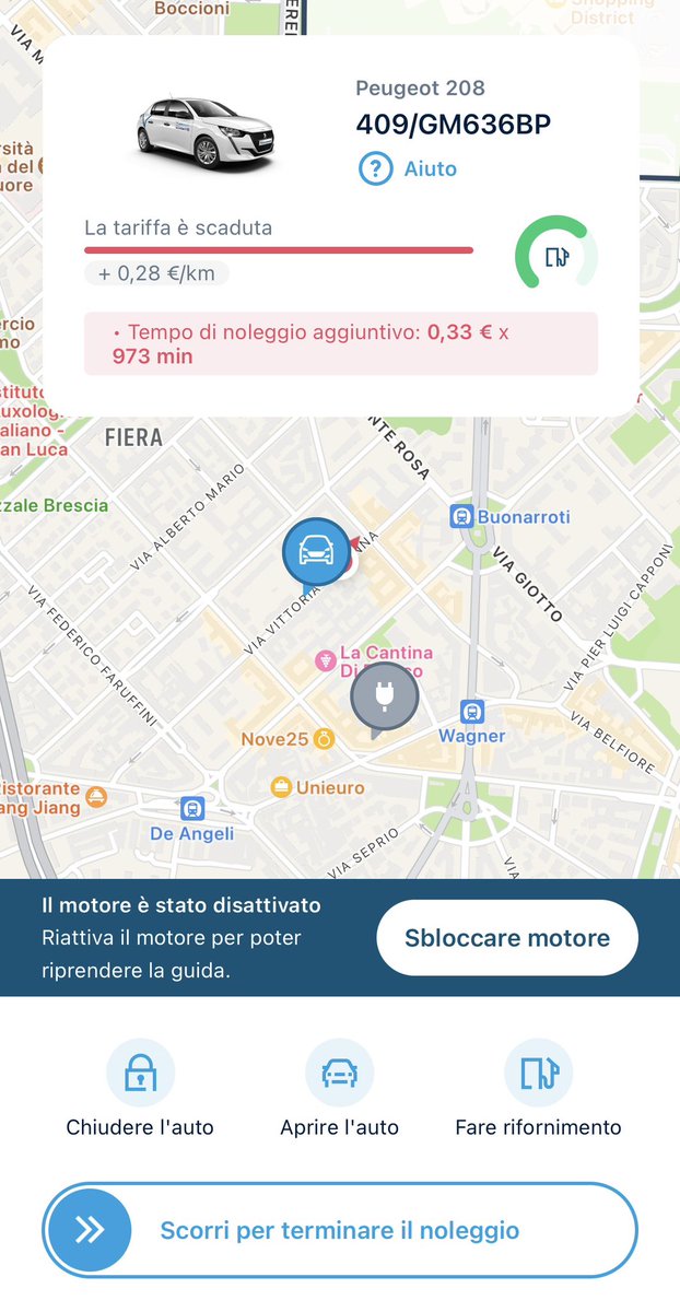 Giuz_pe's tweet photo. #ShareNow Noleggio impossibile da terminare, più di 900 minuti rispetto al termine effettivo. Prima riportava la macchina in una location differente, ora continua a dire di inserire la chiave nell’apposito portaoggetti https://t.co/51f92gnNYH