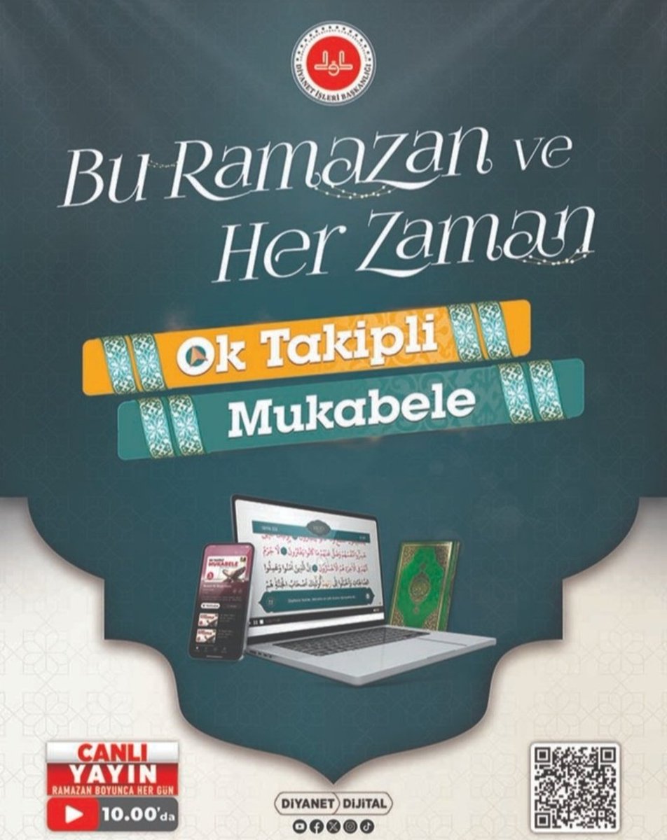 Ramazan ayı boyunca ok takipli mukabele Diyanetdijitalde👇👇

youtube.com/@DiyanetDijita…