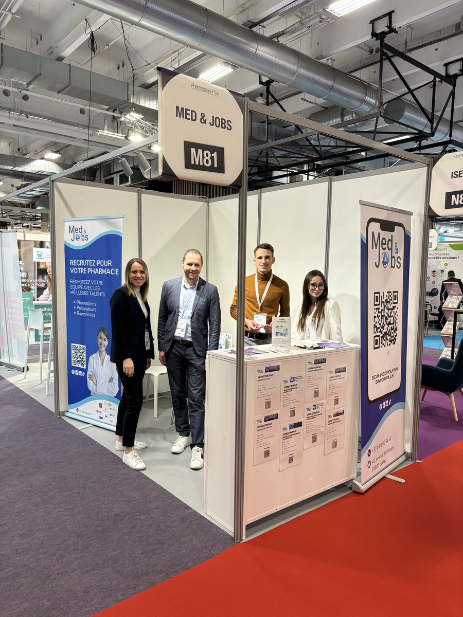 MedandJobs's tweet photo. 🚀 Dernière journée à #PharmagoraPlus ! Ne manquez pas votre chance de découvrir comment Med &amp; Jobs révolutionne le recrutement et la gestion des talents dans le secteur de la santé. Venez échanger avec nous au stand M81, Porte de Versailles. #PGP24 #Santé #InnovationRH https://t.co/GonXTetadb