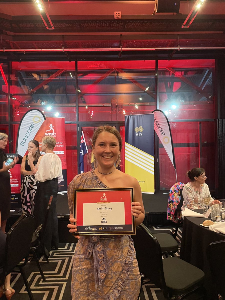 AprilLDenny's tweet photo. Honored to be awarded โBest Posterโ at the @WISCongress (#WISC24). In collaboration with @Griffith_Uni @SurfingAus @QldAcademySport @theAIS. Thank you for the amazing experience. @clareMINAHAN @danchalk @Jon_Headrick @LukeMacDonald86 Sienna Gosney, Joanna Parsonage, Justin Keogh. https://t.co/ofFiLLQJIp