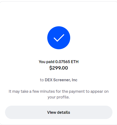 hoppyethcoin's tweet photo. https://t.co/JIYRpK3R0p

Hoppy paid dext and dexscreener .

$HOPPY https://t.co/laq4YpInXe