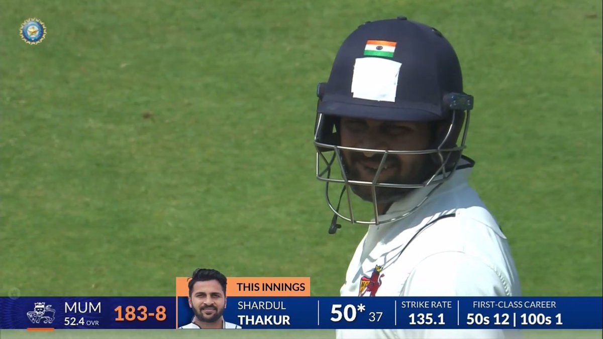 FIFTY IN JUST 37 BALLS BY SHARDUL THAKUR IN THE RANJI TROPHY FINAL. 

#RanjiTrophyFinal #ShardulThakur #MUMvVID  #MUMvsVID
#RanjiTrophy