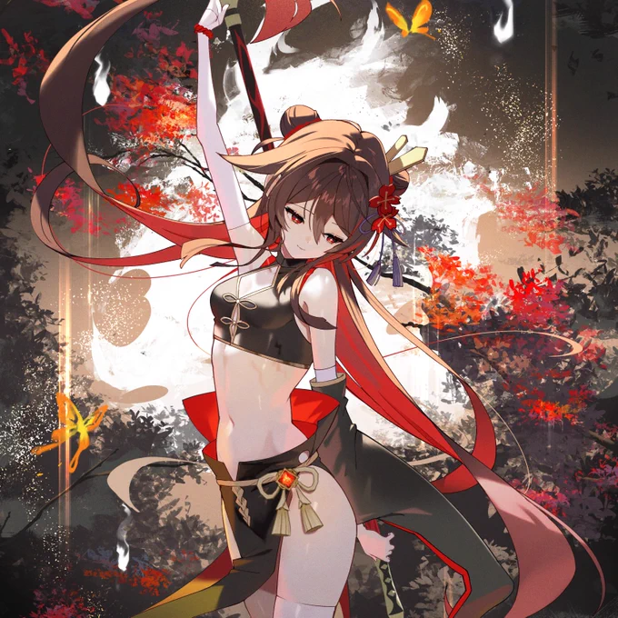 「胡桃」イラストのレイヤー構成PSDデータを配布します。 タイムラプスの無編集版を期限付きで公開しています。良ければご覧ください。 