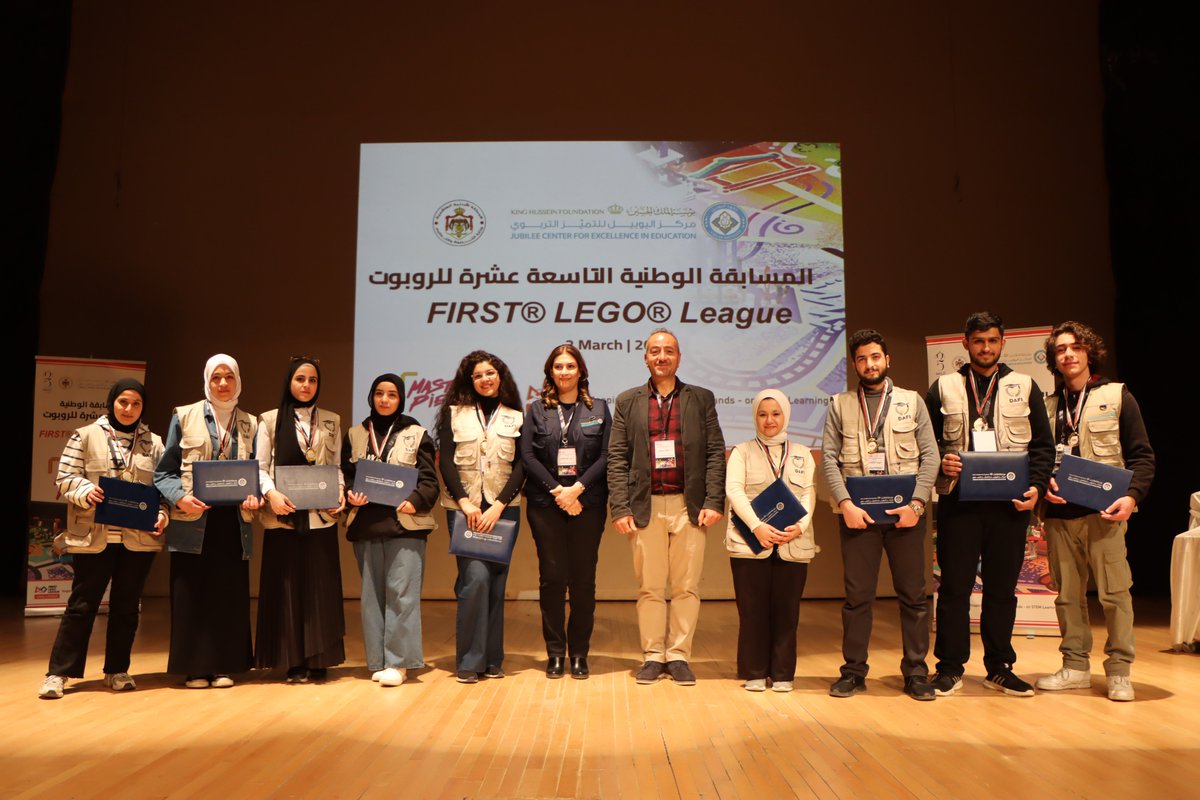 DAFIJordan's tweet photo. In every corner, DAFI Scholarship students and Alumni make their mark, showcasing creativity!  Proud of their successful role in organizing the National Robotics Competition at the Jubilee Institute. @UNHCRJordan 
@UNHCR_Education 
@KHF_NHF https://t.co/BvyPmszrAP