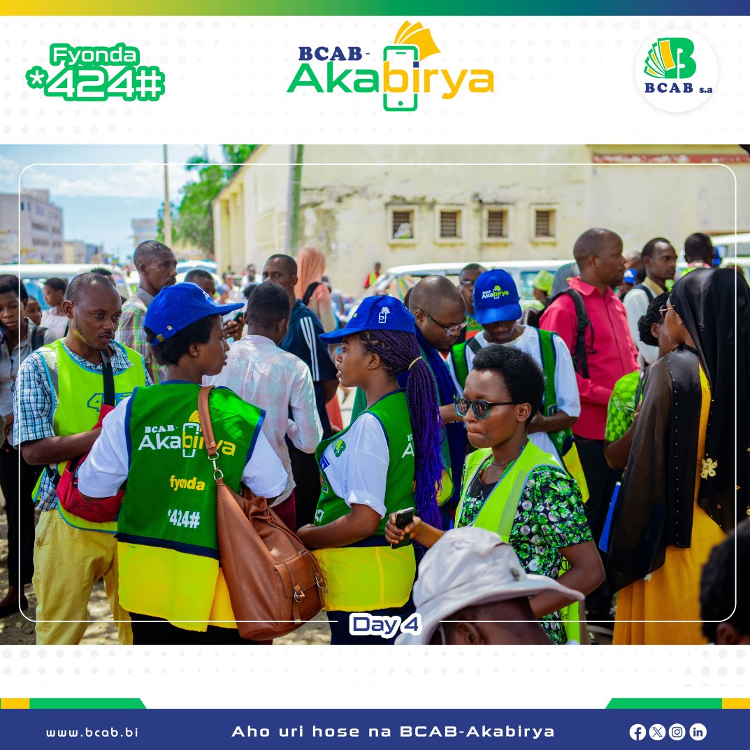 BcabBank's tweet photo. #BCAB_Akabirya road show #day_4
BCAB yari yagendeye abokorera mu gisagara hagati hamwe na zone Kanyosha,
raba ukuntu vyari bihimbaye.
#BCAB_Akabirya
#Road_Show #day_4
#BCAB
#ja_ku_kivi_na_bcab
#Solution_digitale https://t.co/2Zml95oy02