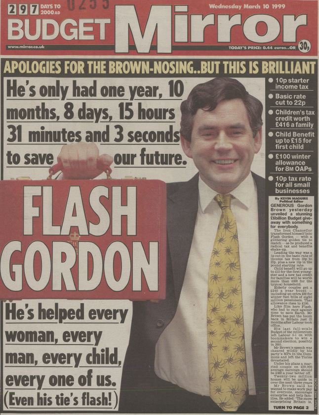 ⚡️Flash Gordon 

🧰 Newspaper reaction to Brown’s budget - 25 years ago today…