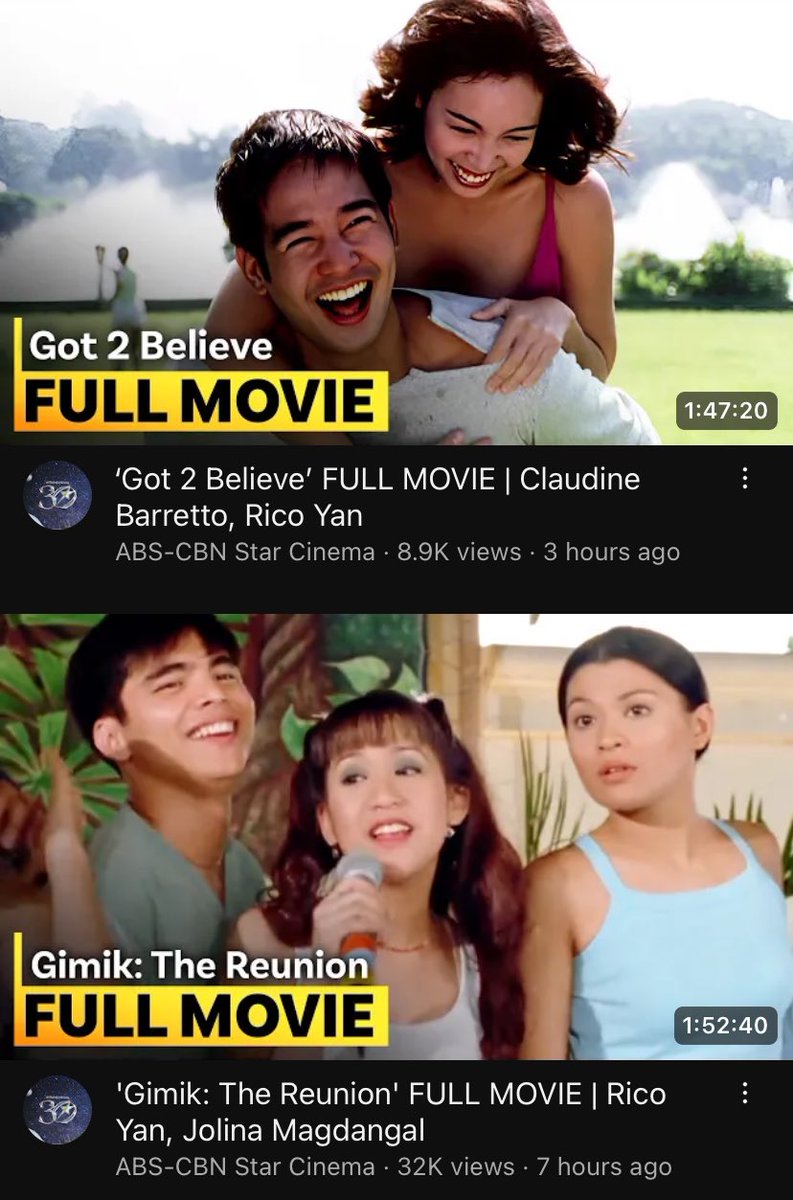 sjywin's tweet photo. 🎬 7 full movies of rico yan including kay tagal kang hinintay, gimik: the reunion, and got 2 believe are now finally available on star cinema’s youtube channel! https://t.co/bfEHdFDbfG