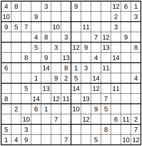 robakun2011's tweet photo. #数独 #sudoku #ナンプレ #numberplace
色んなサイズの難問です(*^^*)
基本的な解き方だけでは解けません ;^_^A💦
#robakun https://t.co/GjSJS3AuZW
