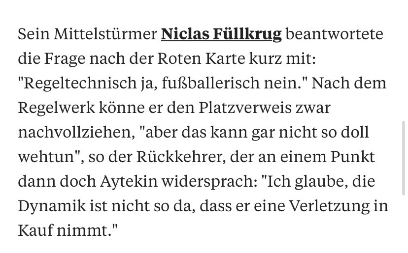 Sagt der Mann, der sich das Kreuzband durch Blickkontakt reißt