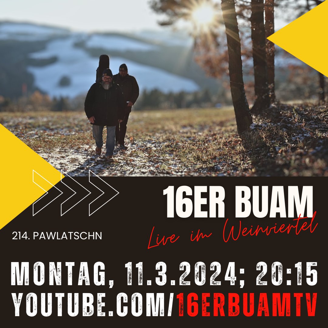 Pawlatschn - Wienerlied Livestream der 16er Buam
jeden Montag 20:15
So auch an diesem...
youtube.com/live/ct4UE9Piv…