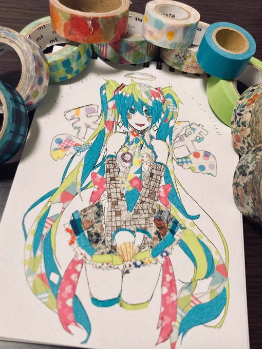 マステ絵、遡ったら2017年からやってるっぽい。成長を感じる 