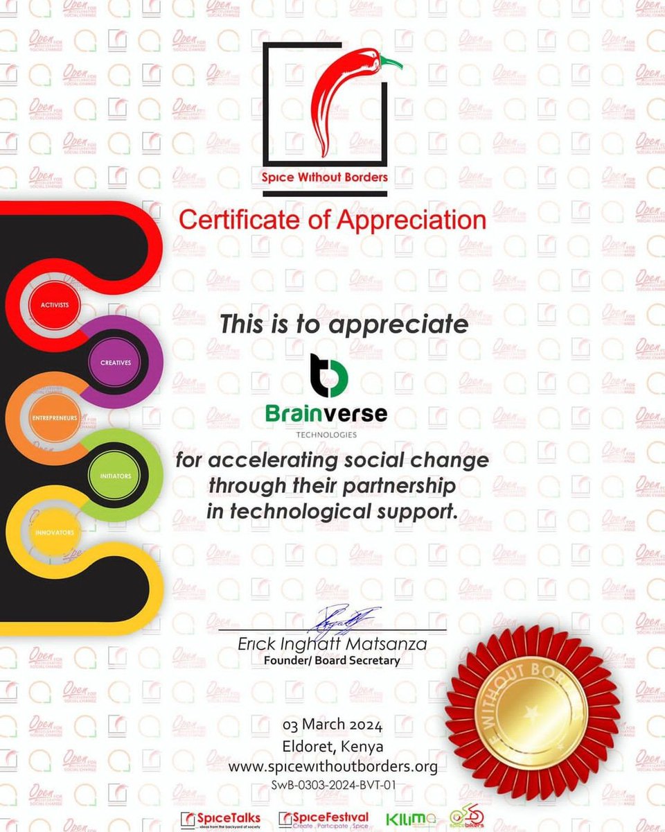 Many thanks to Spice Without Borders for giving us a noble chance to serve the world by accelerating social change through our partnership.  We aspire to remain your technology partners as we scale the digital real together and make technology work for everyone.