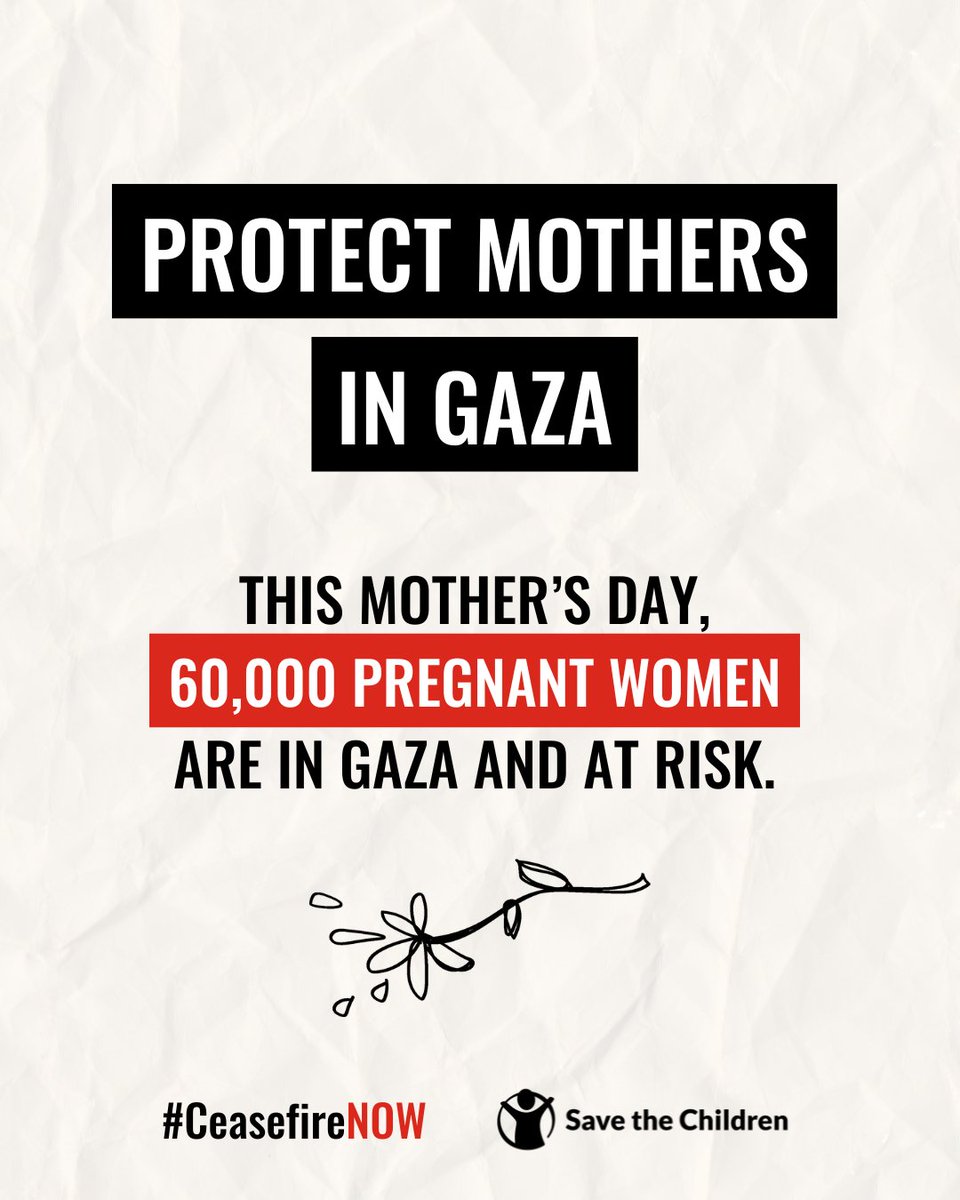 This #MothersDay in Gaza, pregnant women are not receiving the nutrition and healthcare they need, making them more susceptible to disease and increasing risks of death during childbirth. Sign our open letter and join our calls for a ceasefire: bit.ly/3SxqnOc #Gaza