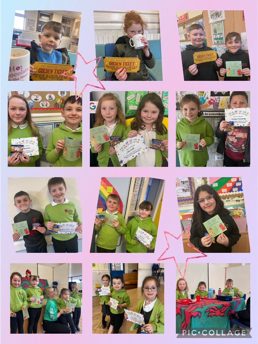 Stebonheath4's tweet photo. Congratulations/Llongyfarchiadau to our prize winning pupils! We are very proud of all you have achieved! ✨ #pupiloftheweek 💥 #cwlcymru 🏴 #goldenticket #hotchocwiththehead ☕️ ✨ https://t.co/caxDl8nvJg