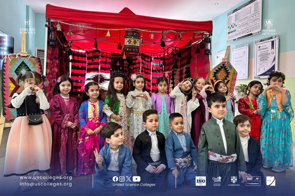 US_Colleges97's tweet photo. Celebrating Kurdish Clothes Day in our schools.

#United_Science_Colleges #ForABrightFuture #KurdishClothes #KurdishClothesDay #NationalKurdishClothesDay https://t.co/bCl14nLDcX