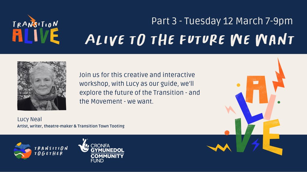 Lucy Neal invites you to bring an egg shaped something 🥚 to this Tuesday's Transition Alive workshop. Intrigued? Better join us for Alive to the Transition We Want to find out more... 
events.transitionmovement.org/transition-tog…