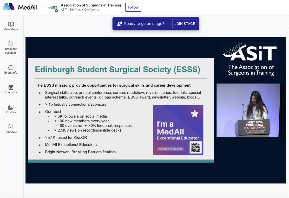 It's amazing to hear about the work of <a href="/EdSurgSoc/">ESSS</a> at <a href="/ASiTofficial/">ASiT</a>.

They are a well-deserving <a href="/MedAllApp/">MedAll</a> exceptional educator for consistently delivering high quality, radically accessible #MedEd on MedAll.