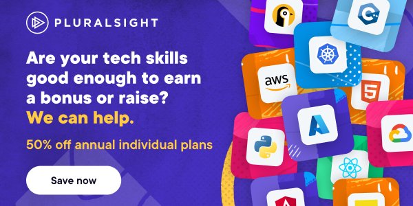 *50% off Pluralsight Skills*

Save 50% on all annual individual subscriptions and learn the technology skills that could earn you a great salary.

Link: lnkd.in/gbXrTz9N

#datascience #dataviz #tableau #machinelearning #python #azure #python #MachineLearning