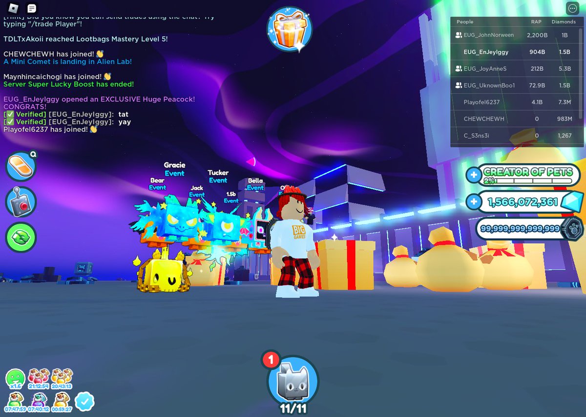 EugamusOrig2's tweet image. Yay! My eldest son&apos;s account opened a Huge Peacock in #PetSimulatorX
#EUG #EugamusOrig @BuildIntoGames