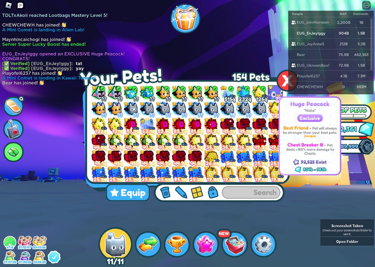 EugamusOrig2's tweet image. Yay! My eldest son&apos;s account opened a Huge Peacock in #PetSimulatorX
#EUG #EugamusOrig @BuildIntoGames