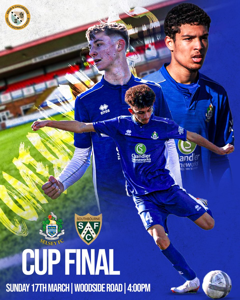 CUP FINAL! Our U16s will be playing in the league cup final next Sunday! Sunday 17th March 4pm KO Selsey v Southbourne 📍Worthing FC, Woodside Road, BN14 7HQ.