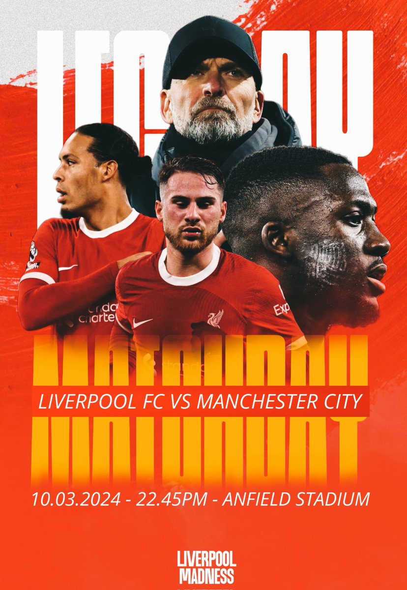 Bismillah, Matchday!!❤️‍🔥❤️‍🔥

Liverpool akan menjamu Manchester City di Anfield untuk bertarung dalam perebutan gelar juara.

HANCURKAN CITY, POOL!🫵🔥
