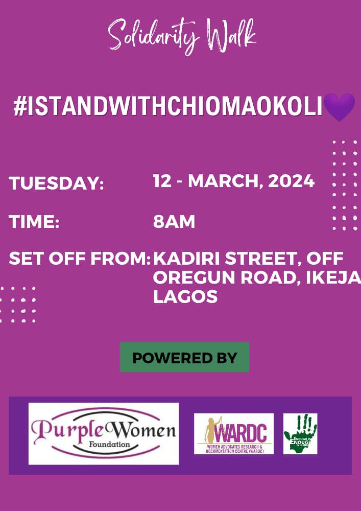 AishaYesufu's tweet image. Are you in Lagos?
Please join

@sisiogelagos 
#IStandWithChiomaOkoli