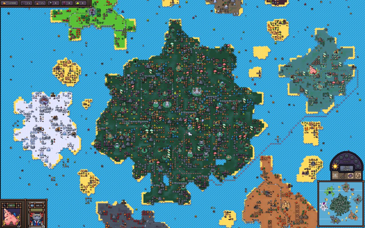 Might've overtuned the number of resources in the middle of the treasure island a bit... #gamedev #heroshour #procgen #indiedev