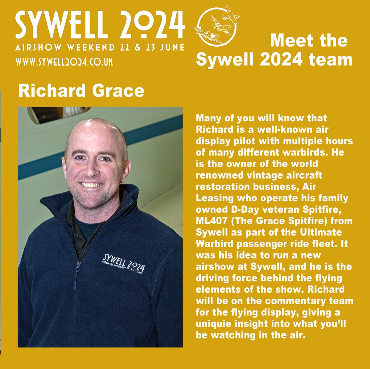 Sywell2024's tweet photo. Over the next few days, we are letting you know about the organising team who are behind this years show. We start with the boss, who is the driving force behind #sywell2024. Tickets are available via our website https://t.co/tpS907LE9T. @SywellAerodrome @UltimateWarbird https://t.co/roJQP9KKfR