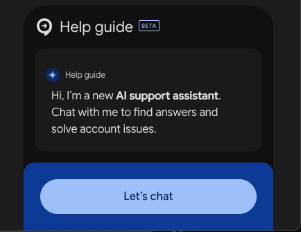 BloggingLifeJP's tweet photo. Google 広告のヘルプページを開いたら、右下に"Help guid (beta)" の名称のAI サポート・アシスタントのウィンドウが表示されました。

この様なヘルプページでのチャットボットは、これから目にする事が多く���ってきそうです。 https://t.co/qN45BqmYOq