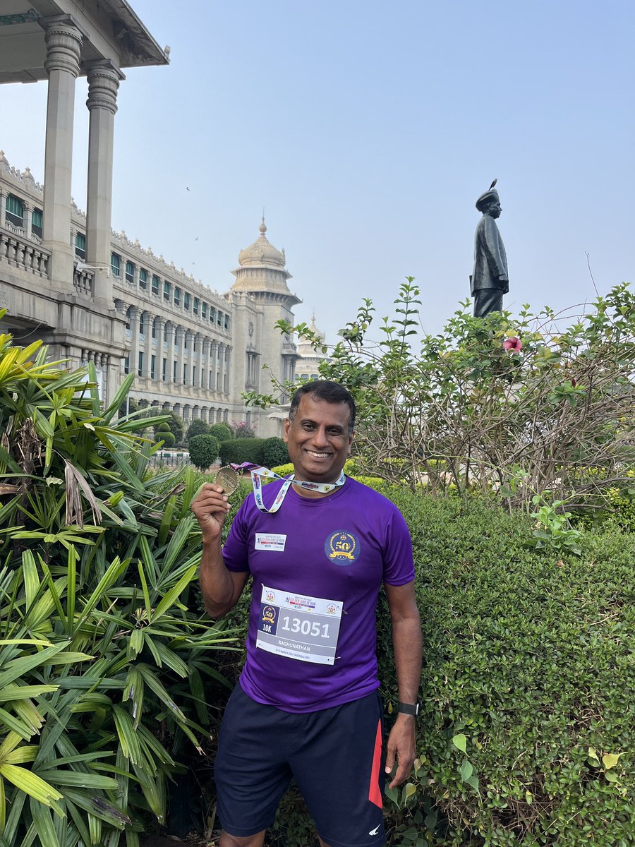 Happy to complete my Karnataka State Police Golden Jubilee run 2024 this morning in 1:11:51 hrs comfortably. My first 10K in 2024. Looking forward to more in this year.