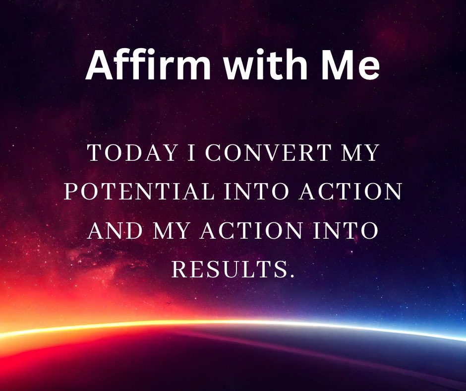 This affirmation reminds you that you have enormous potential and that action is the key that unlocks it. #affirmations