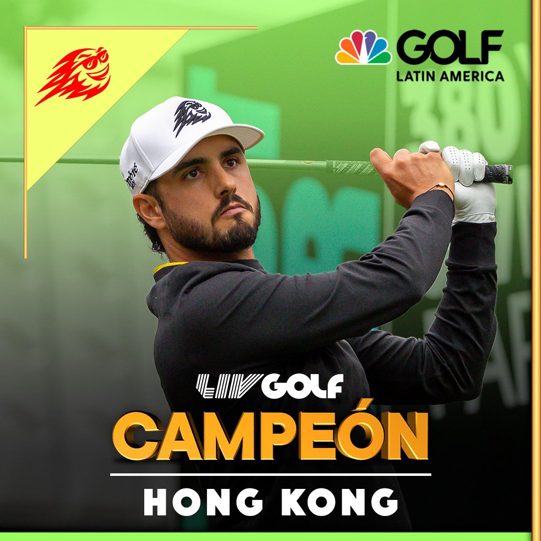 GolfChannelLA's tweet photo. CAMPEÓN EN HONG KONG 🏆🔥😁

@Abraham_Ancer se impuso en el primer hoyo de playoff para ganar su primer título en LIV Golf. 🙌🏼

De esta forma, en tres de los cuatro eventos de la temporada ha ganado un latinoamericano. 🤝 https://t.co/87etzgvsSq