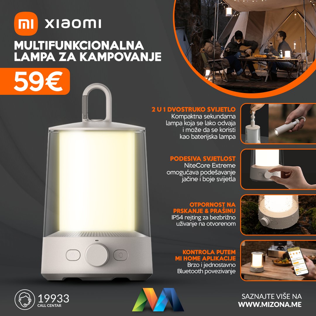 MulticomRetail's tweet image. 🏕️💡 Osvijetlite svoju avanturu! Upoznajte novu Xiaomi multifunkcionalnu kamping lampu

✨ Ova 2-u-1 lampa kombinuje dvostruko osvjetljenje, Bluetooth konekciju i živopisno ambijentalno svijetlo a sve dizajnirano za spoljnu upotrebu sa IP54 otpornošću na prašinu i prskanje

🏞️…