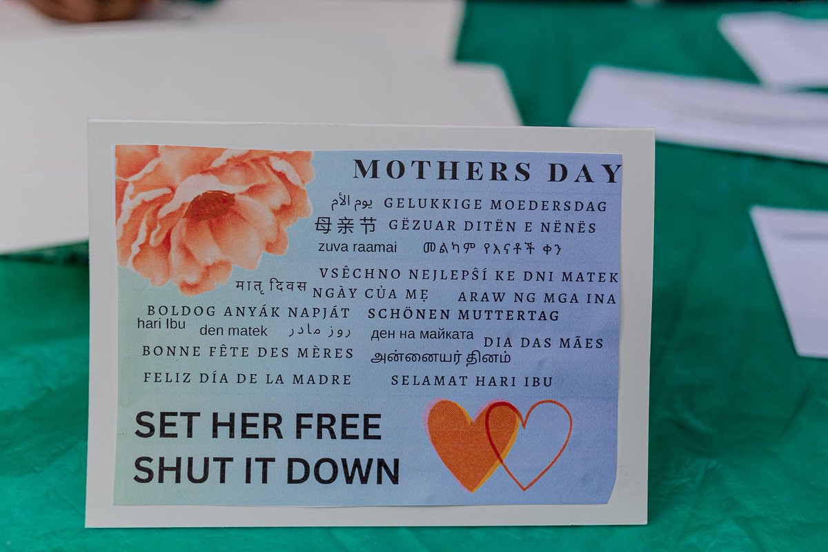 Everyday we stand in solidarity with all the women imprisoned in Derwentside IRC. Today especially, we stand in solidarity with all the mothers and grandmothers forcibly torn from their children, & children left without their mothers. 💐🧡 #SetHerFree #ShutItDown #MothersDay
