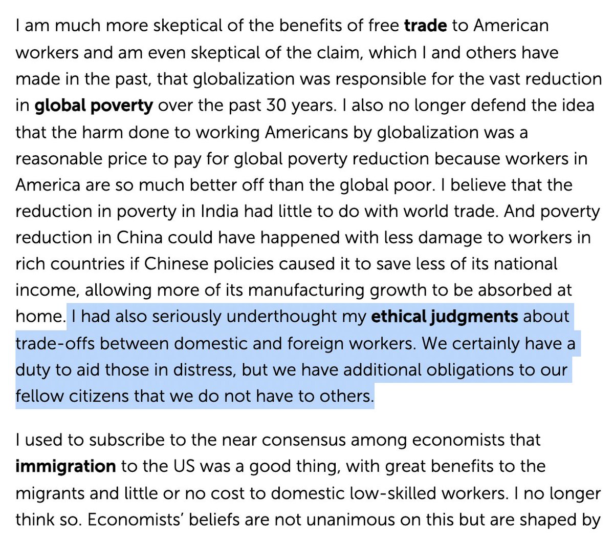 So Angus Deaton is now 
- pro-union 
- anti-trade, and
- anti-immigration

He says he has rethought his "ethical judgments about trade-offs between domestic and foreign workers."

imf.org/en/Publication…