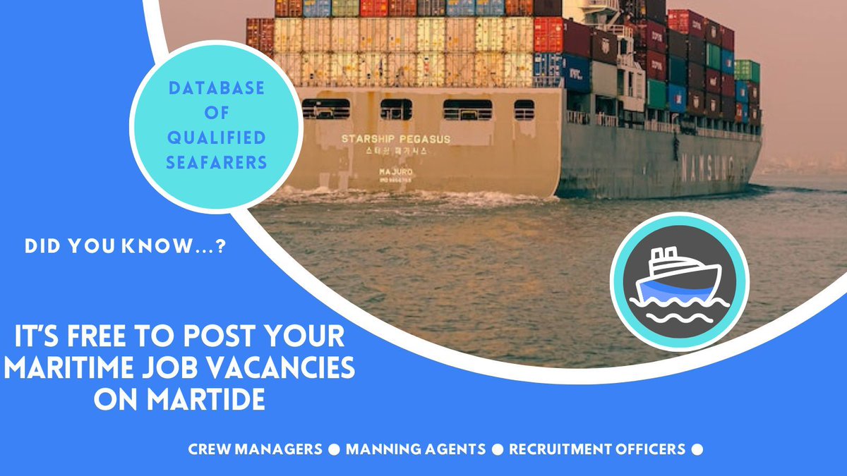 martide_jobs's tweet image. Visit martide.com, create a free account &amp;amp; post your job ads. All applications come directly to you. 
#maritimerecruitment #seafarerrecruitment #recruitmentsoftware #marinerecruitment #crewingsoftware #manningagents #manningagencies #crewmanagers #recruitmentofficers