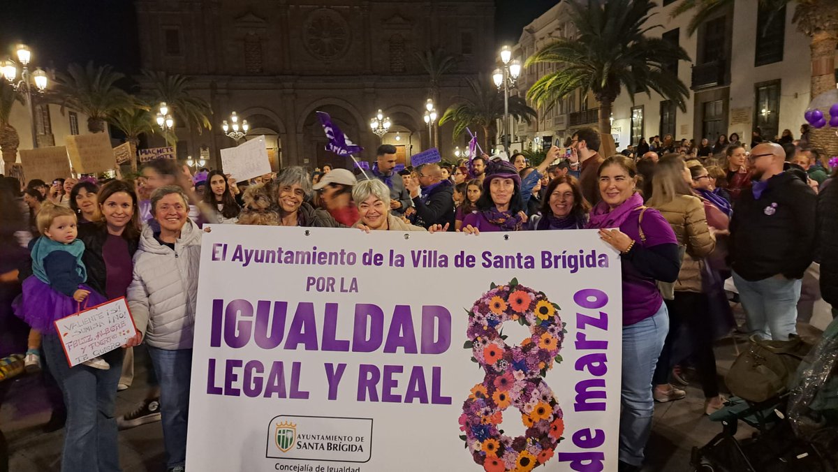 #santabrigida se manifestó Por la Igualdad Legal y Real, en La Villa y en la capital Gran Canaria, con motivo de la celebración del Día I terna final de las Mujeres, el pasado 8 de marzo.