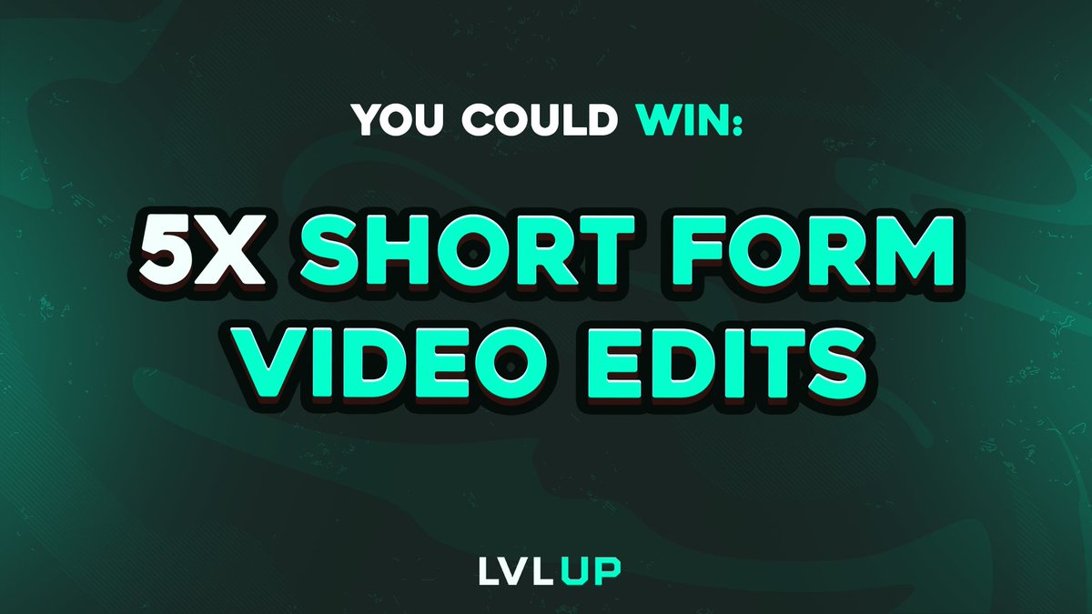 LVLUP's tweet photo. GIVEAWAY TIME! 

We're giving one lucky follower the chance to win 5 FREE SHORT FORM EDITS... and it couldn't be easier to get involved. 

TO ENTER:
1) RETWEET THIS TWEET
2) TAG A FRIEND
3) FOLLOW @LVLUP 

The winner will be picked in 7 days, good luck!