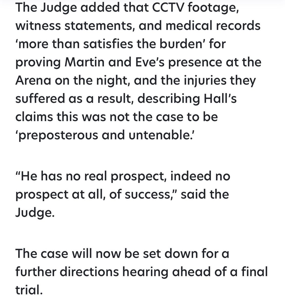 This is false by fiction. The case is about harrassment and data breaches. The judge found there was no prospect of Hall successfully defending his actions by claiming the bombing didn't happen
hudgellsolicitors.co.uk/client-stories…